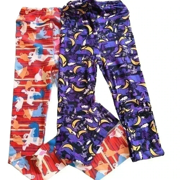 Kids lularoe‎ bundle of (2) l/Xl Halloween leggings New - Picture 1 of 8